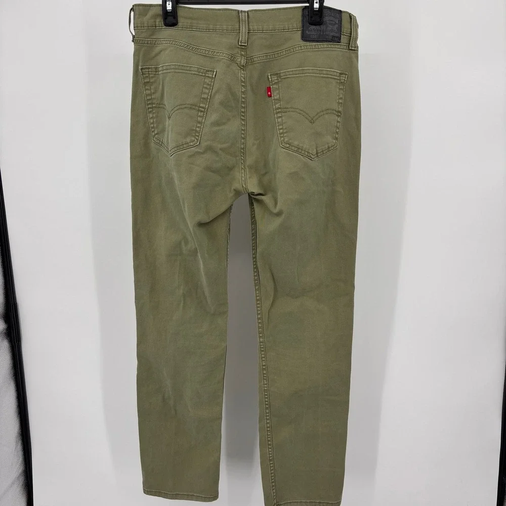 Levi's 514 Straight Fit Pants Mens 34x32 Olive Green Twill Chinos 5-Pocket